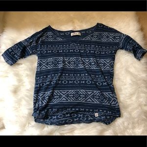 HOLLISTER Boho style top, XS quarter sleeves